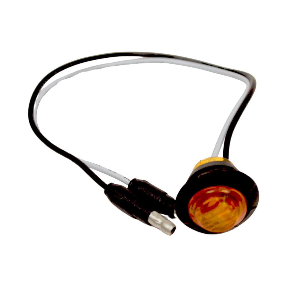 Amber LED Round Marker Lights, 3/4