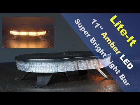 11″ Amber-White Combo LED Permanent Roof Top Mount Strobing Light Bar