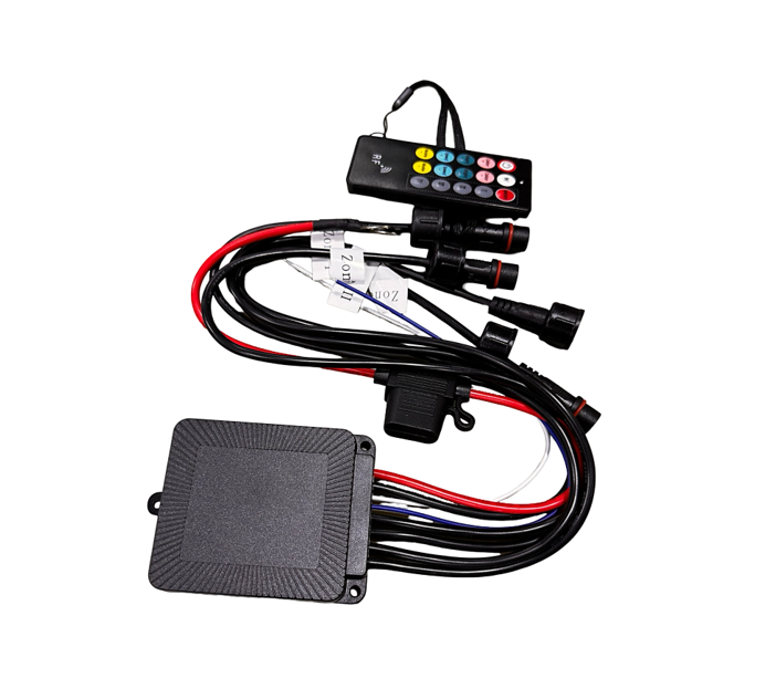 5 Wire 4 Zone RGBW 30AMP Bluetooth Controller, LEDSHOW, IR Remote