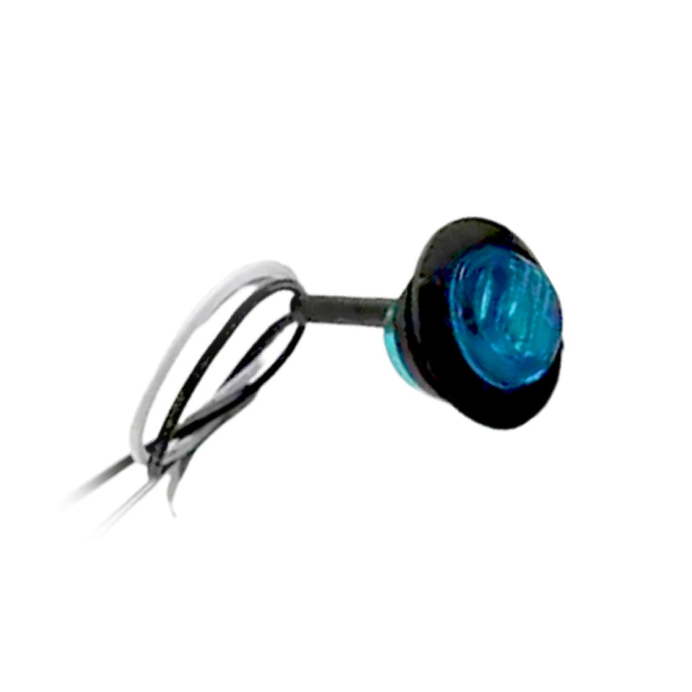 Blue LED Round Marker Lights, 3/4