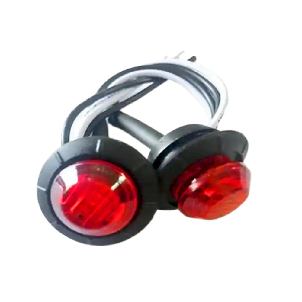 Red LED Round Marker Lights, 3/4
