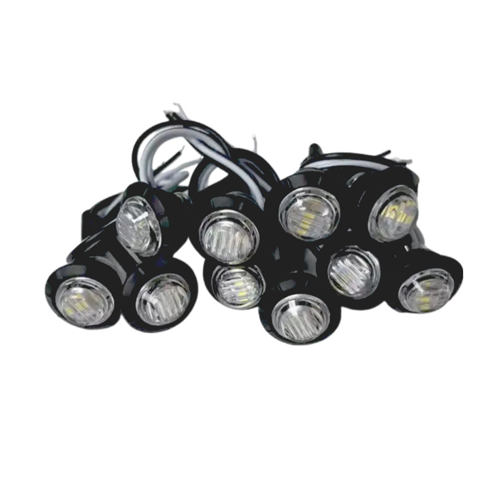 White LED Round Marker Lights, 3/4