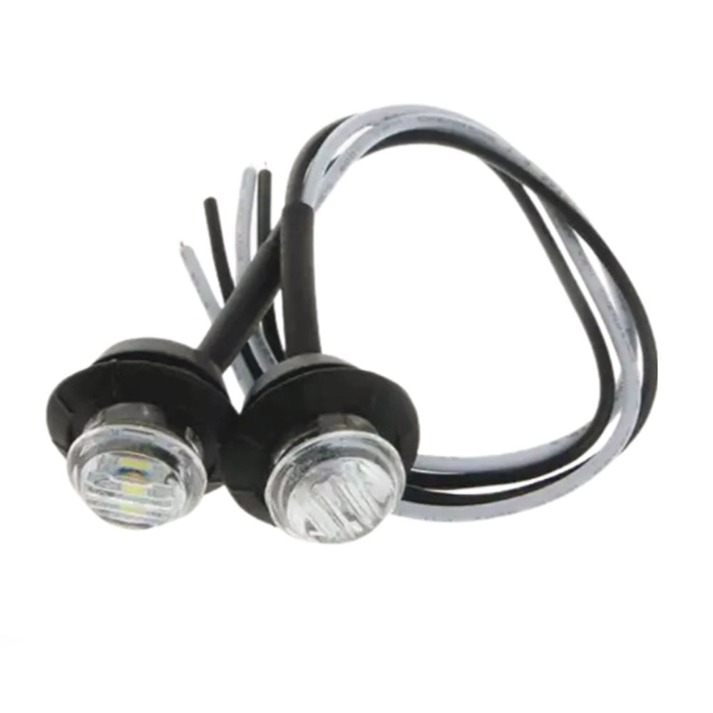 White LED Round Marker Lights, 3/4