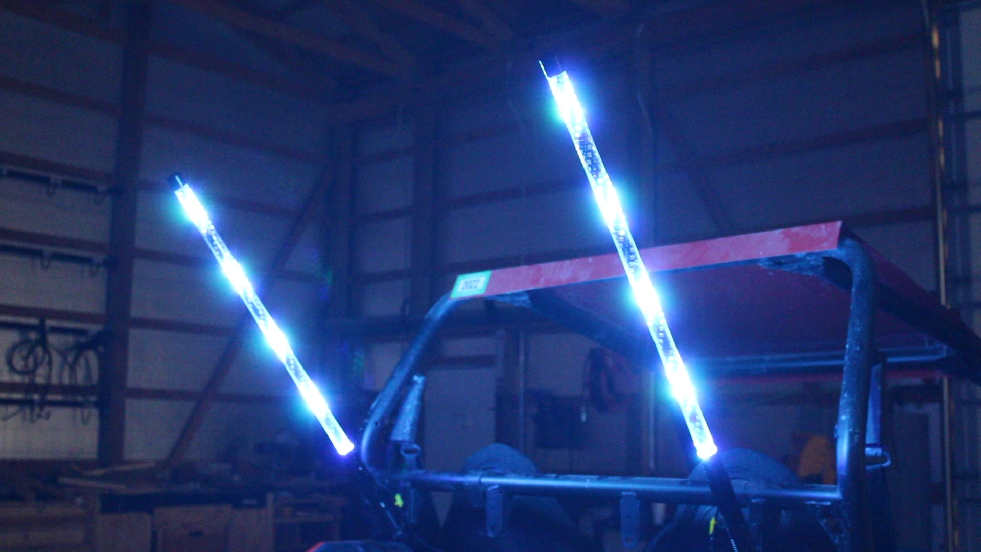 1 Pair of Punisher Series Whip Lights, RBGW Color